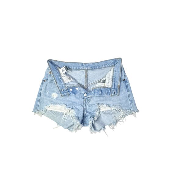 Levi's 501 Light Wash Denim Cutoff Shorts - Size 24 - Picture 2 of 9